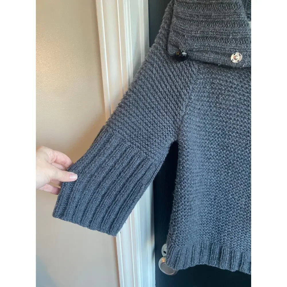 Kate Spade 100% Merino Wool Knit Button-Up Dark Gray Cardigan-Size S